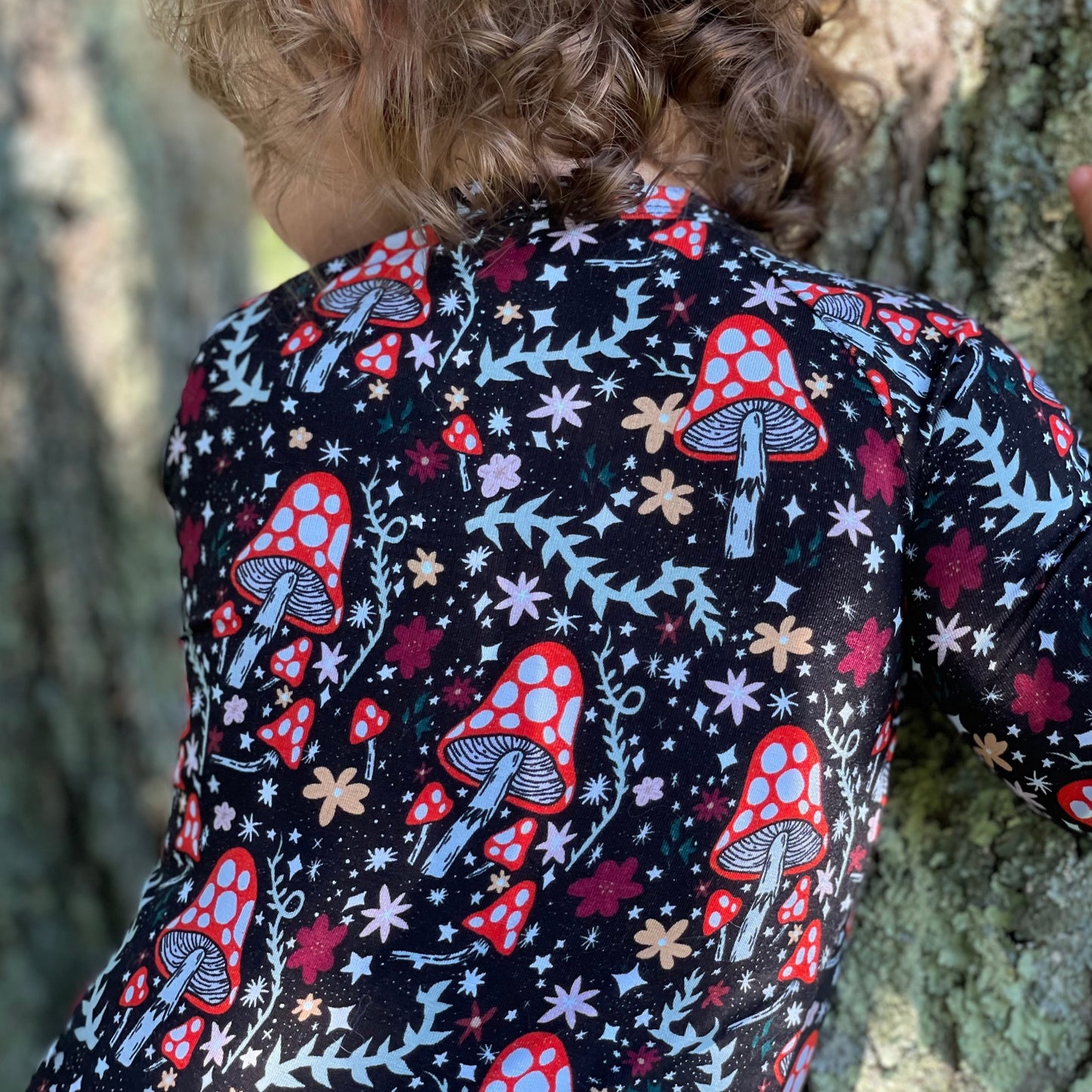 Midnight Mushies Convertible zip romper
