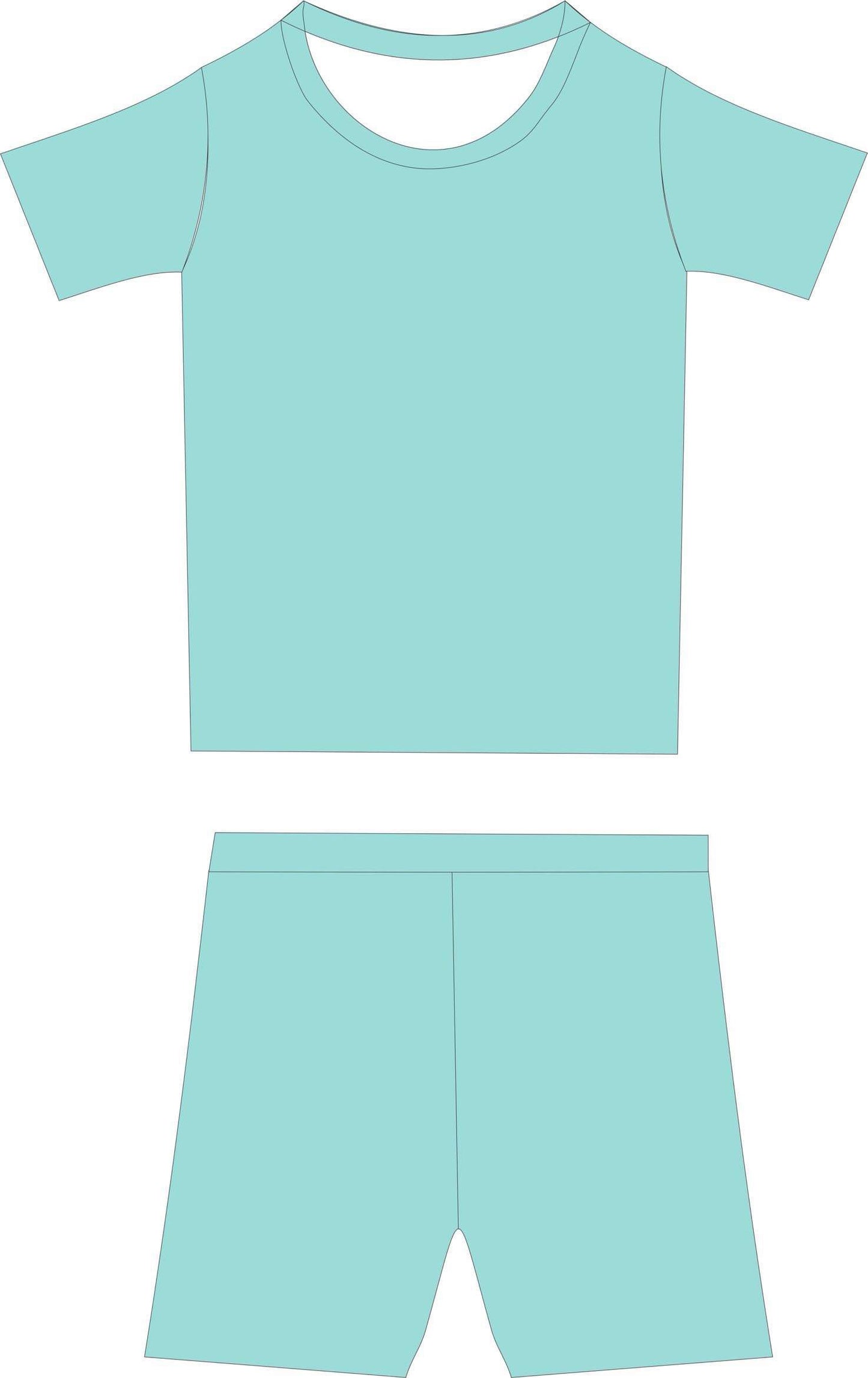 Blue Lagoon Ribbed Two Piece Short Set